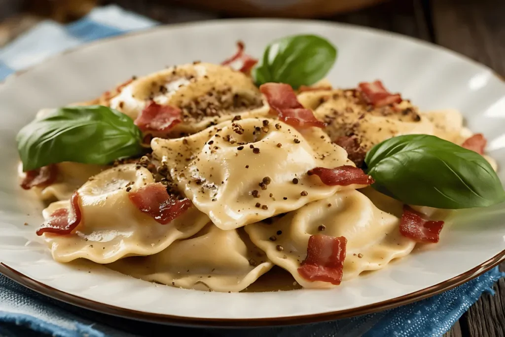 ravioli carbonara