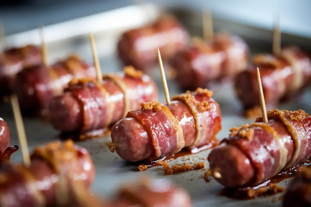 Bacon wrapped little smokies