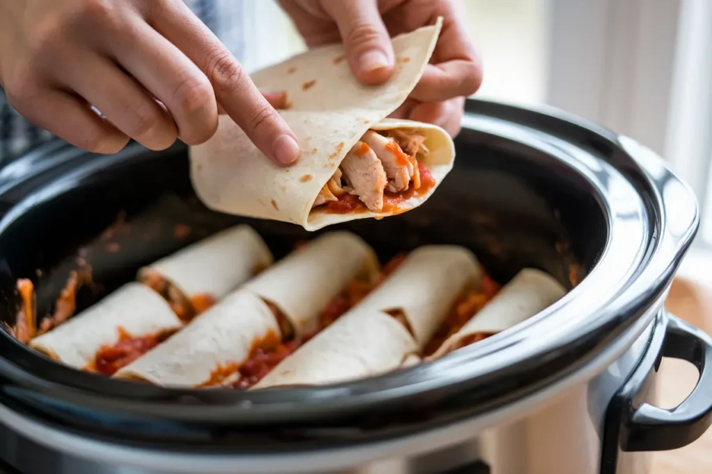 Crock pot chicken enchiladas