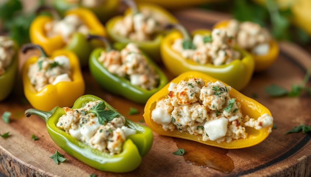 Stuffed Banana Pepper Bites