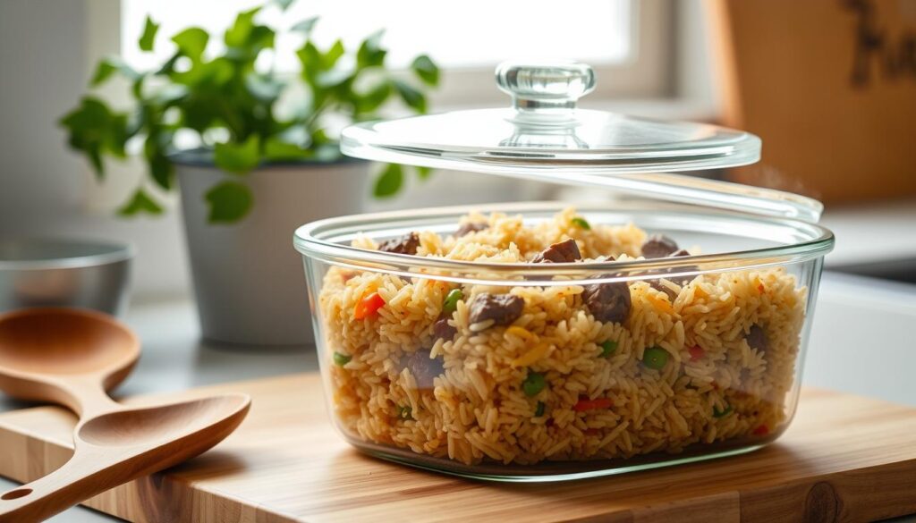 Storing leftover fried rice