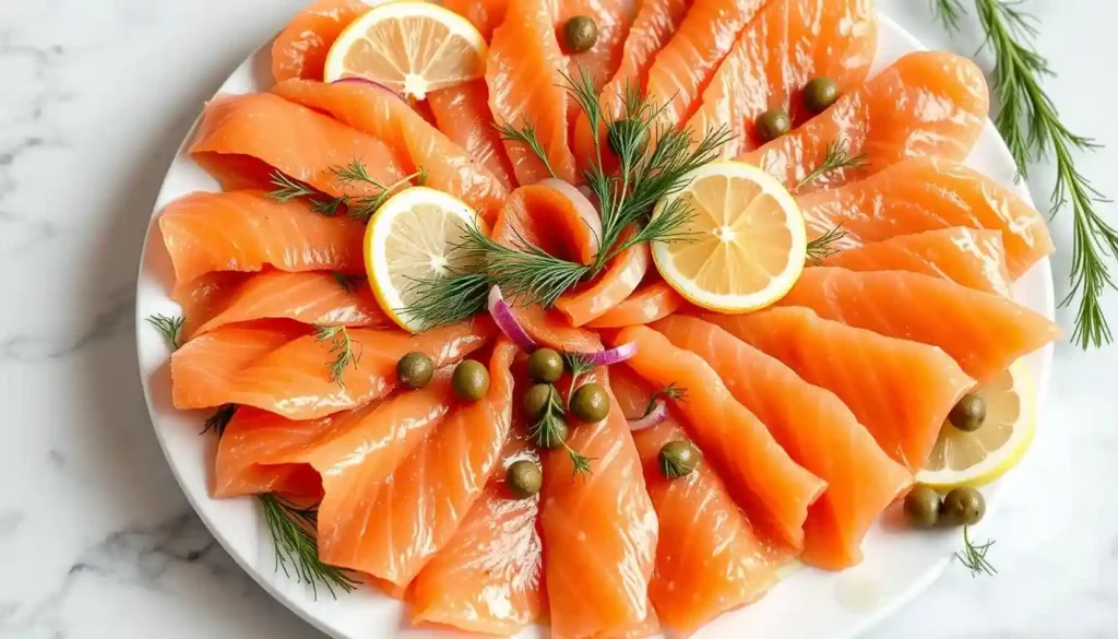 smoked salmon presentation