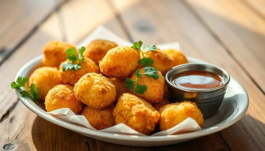 Serving potato croquettes