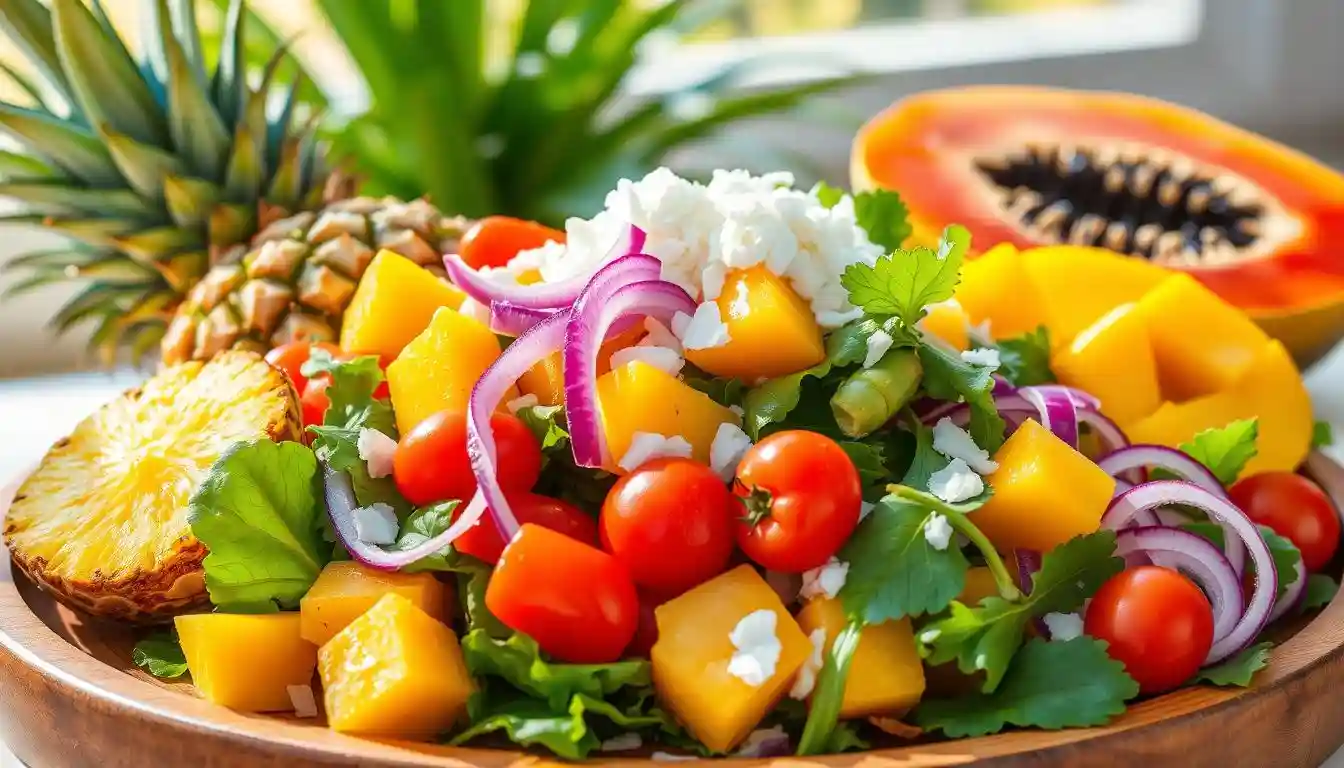 What is Hawaiian salad made of?